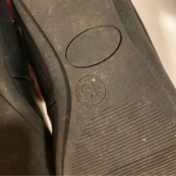 Candies faux leather black ballet slipper zipper back round toe flat shoes-13 - Picture 6 of 7